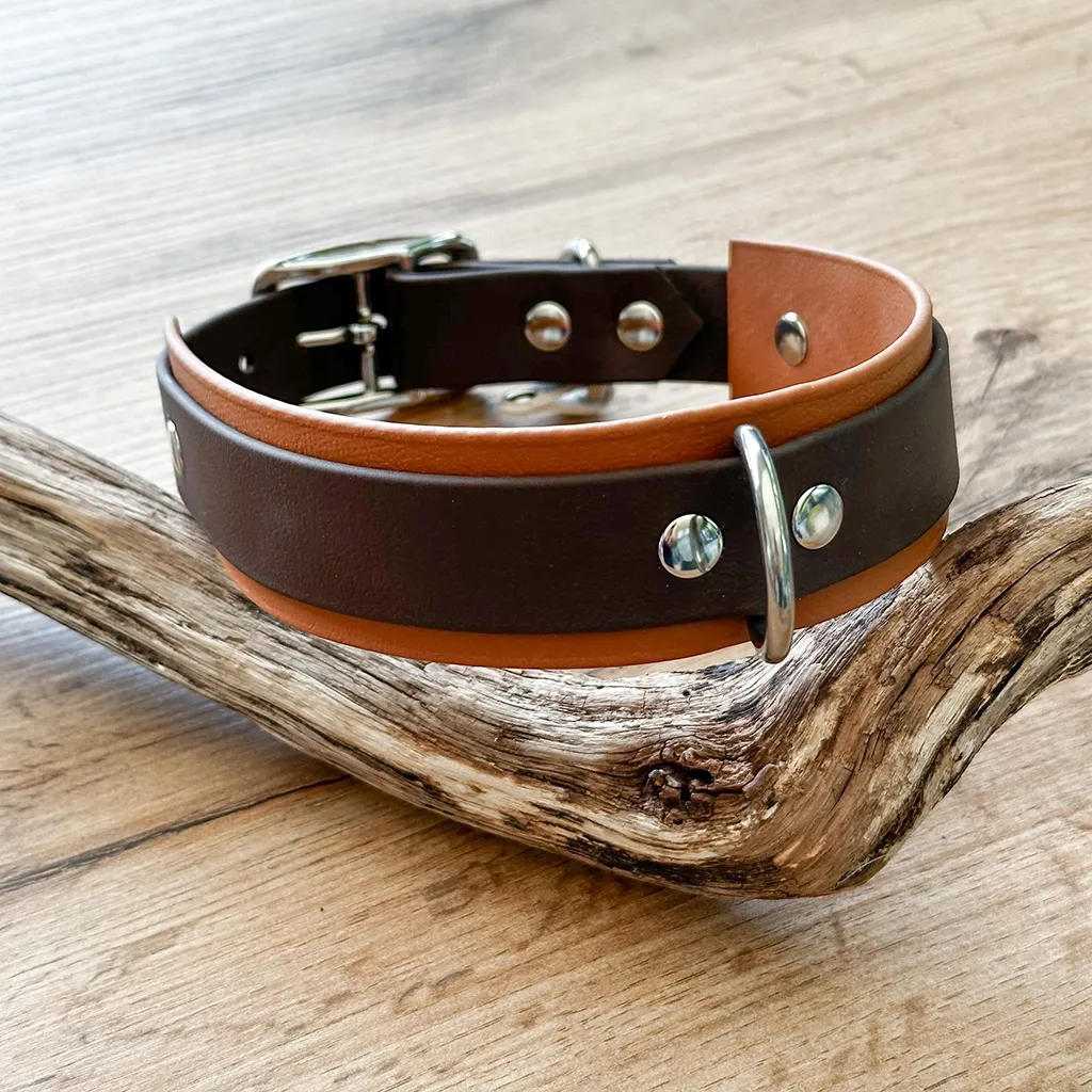 collier-biothane-double-boucle-marron-clair-et-fonce