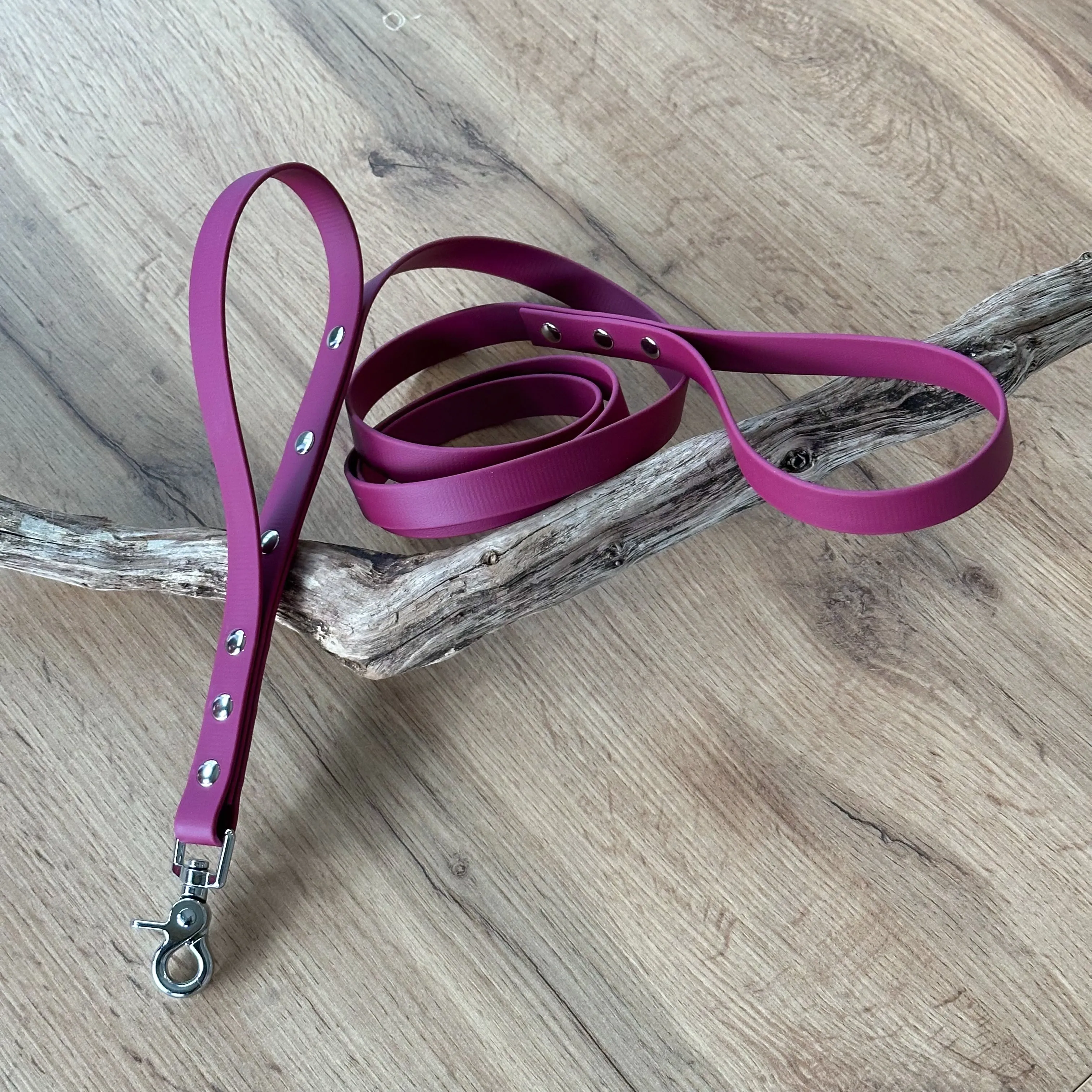 laisse-double-poignee-biothane-bordeaux